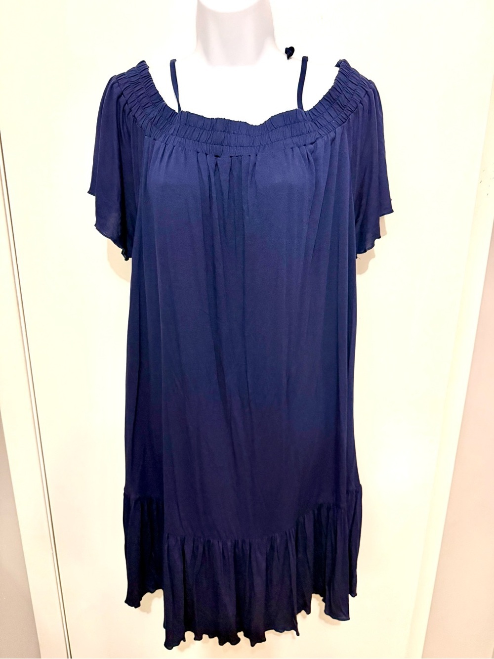 Lascana Navy Blue Off-Shoulder Women's Dress